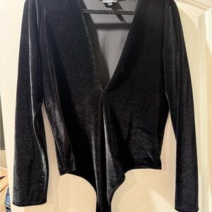 Express Black Velvet Top